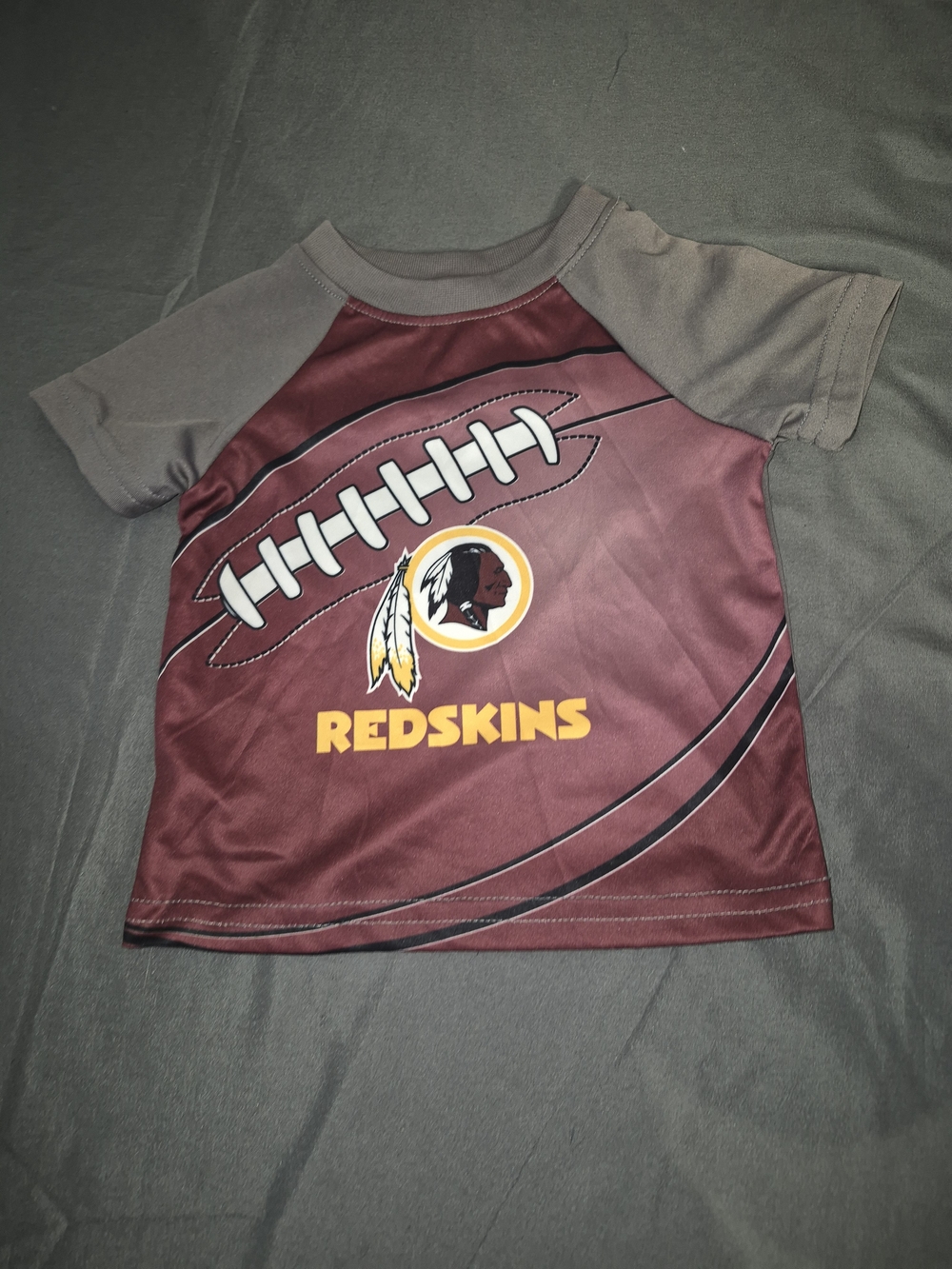 NFL Kids Maroon and Gray Football Graphic Tee